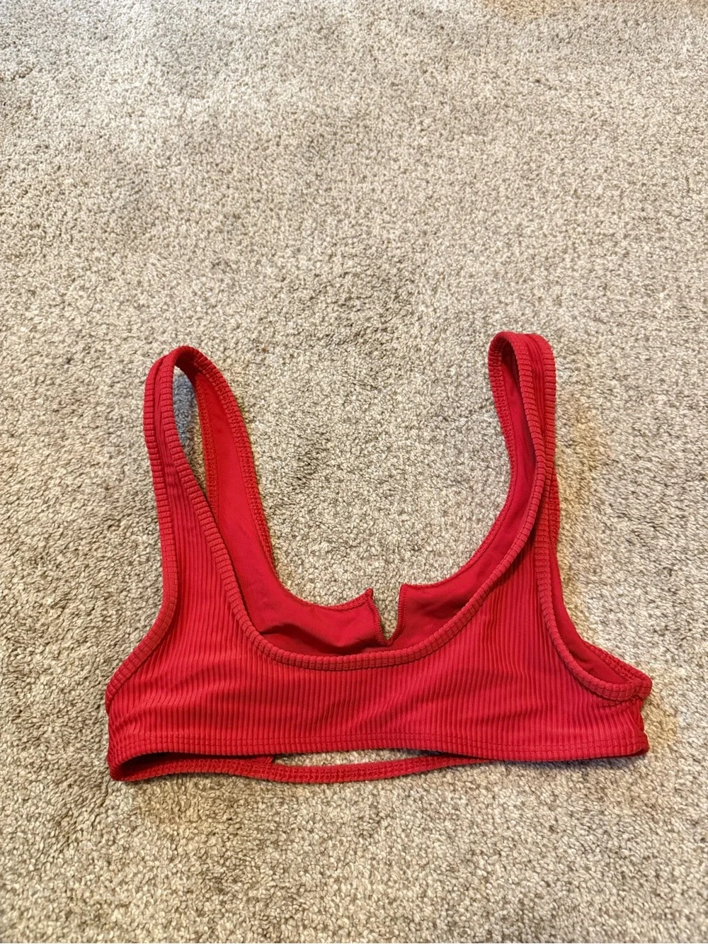 Frankie's Bikinis Red Cutout Bikini Top